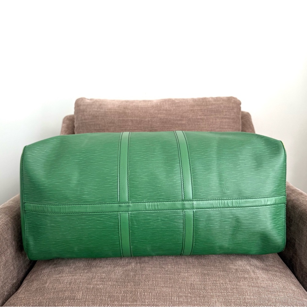 Authentic Louis Vuitton unisex Keepall 55 travel bag  green Epi leather large - Picture 9 of 16